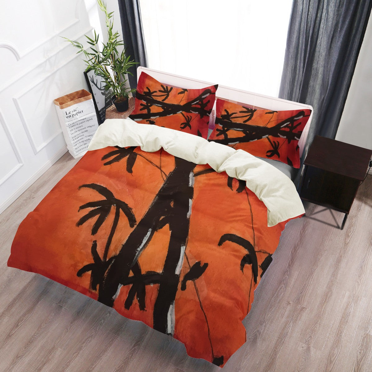 3 Pcs Beddings - Bamboo at Sunset - Luxtrini, LLC