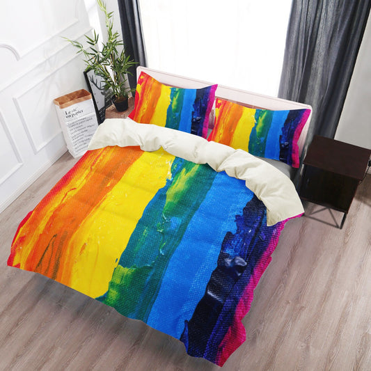 Rainbow Painting Duvet Cover 3 Piece Beddings