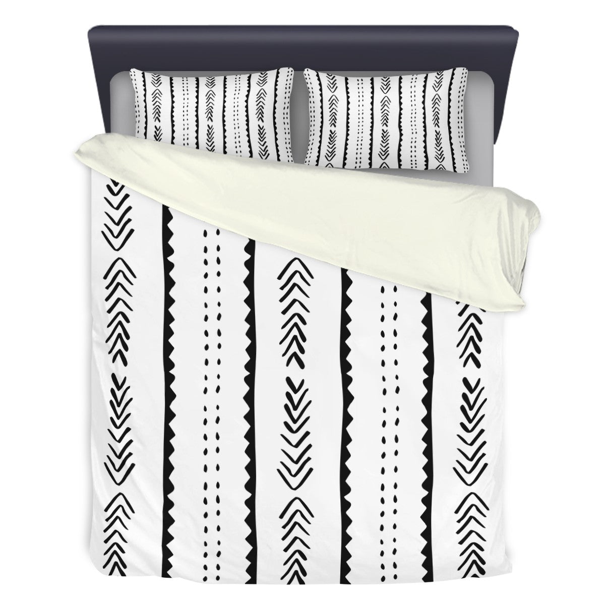 3 Pcs Beddings - Mudcloth Pattern #20 - Luxtrini, LLC