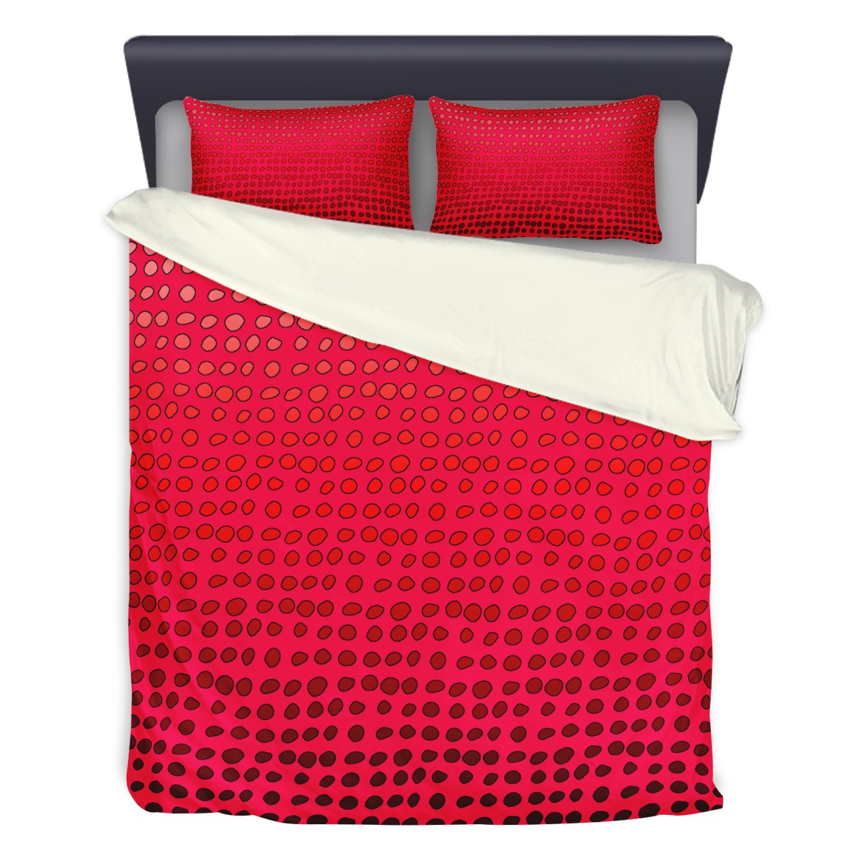 3 Pcs Beddings - African Mud Print #7 Red Gradient - Luxtrini, LLC