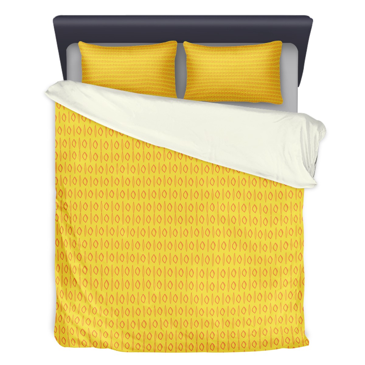 3 Pcs Beddings - African Mud Print #14 Yellow - Luxtrini, LLC