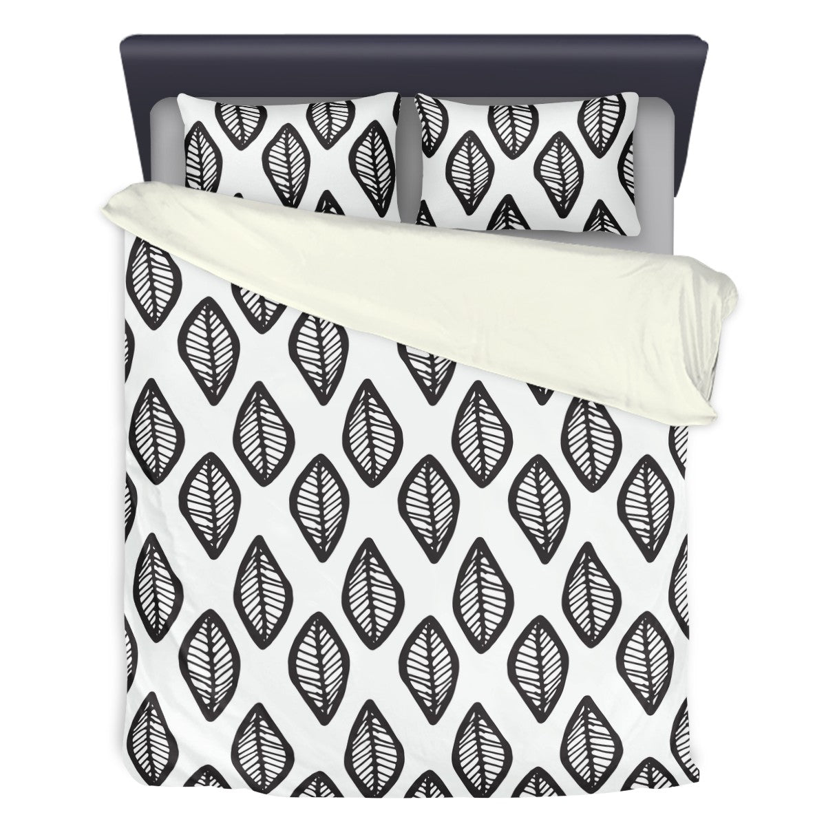 3 Pcs Beddings - African Mud Print #16 Black and White - Luxtrini, LLC