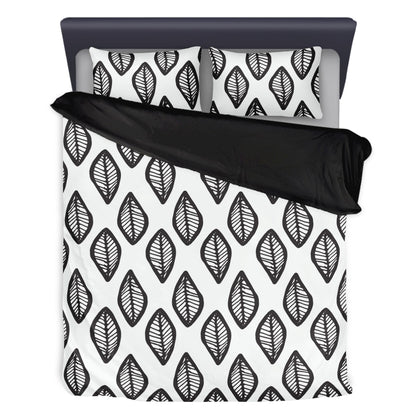 3 Pcs Beddings - African Mud Print #16 Black and White - Luxtrini, LLC