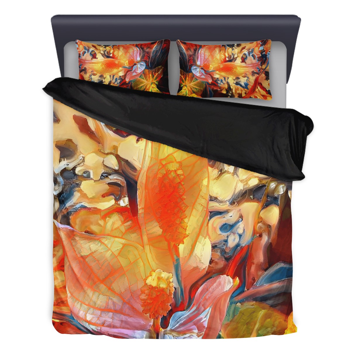 3 Pcs Beddings - Golden Peace Lily - Luxtrini, LLC