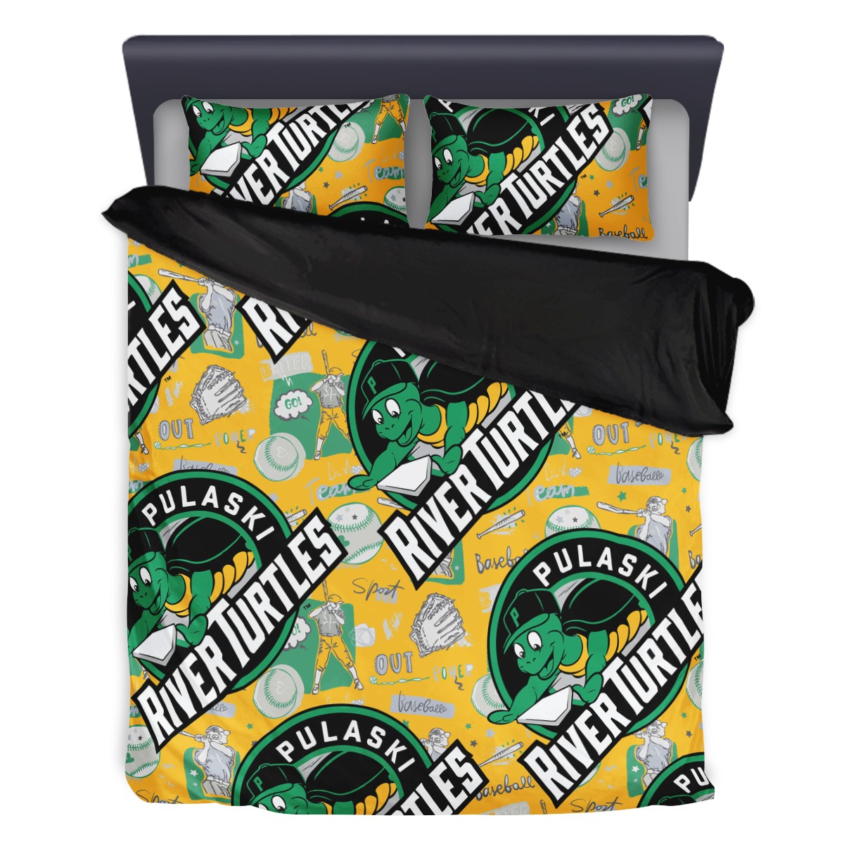 3 Pcs Beddings - Pulaski River Turtles Fan - Luxtrini, LLC