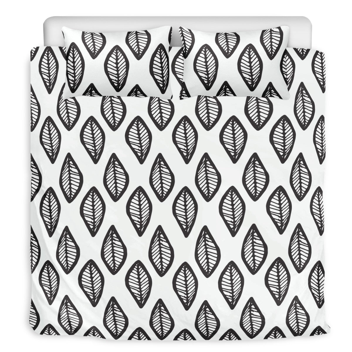 3 Pcs Beddings - African Mud Print #16 Black and White - Luxtrini, LLC