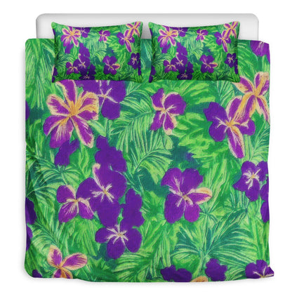 Blue Flag Iris on Green 3 Pcs Beddings - Luxtrini, LLC