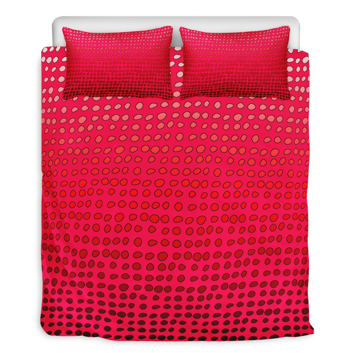 3 Pcs Beddings - African Mud Print #7 Red Gradient - Luxtrini, LLC