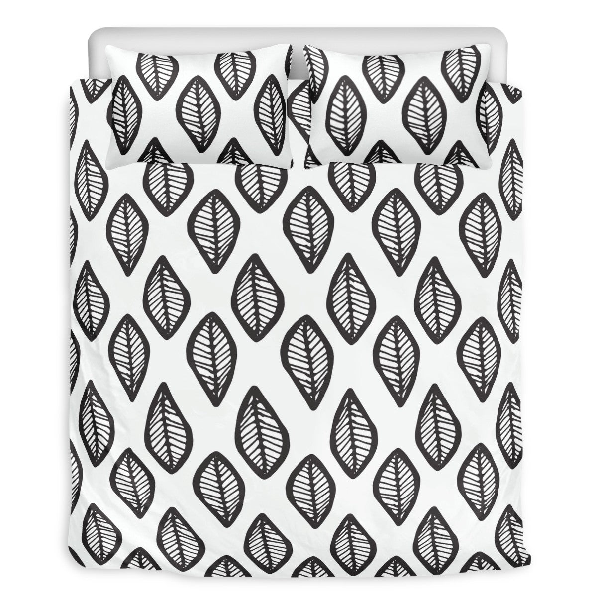 3 Pcs Beddings - African Mud Print #16 Black and White - Luxtrini, LLC