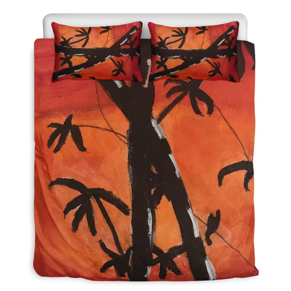 3 Pcs Beddings - Bamboo at Sunset - Luxtrini, LLC