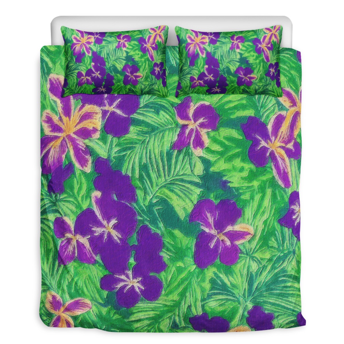 Blue Flag Iris on Green 3 Pcs Beddings - Luxtrini, LLC