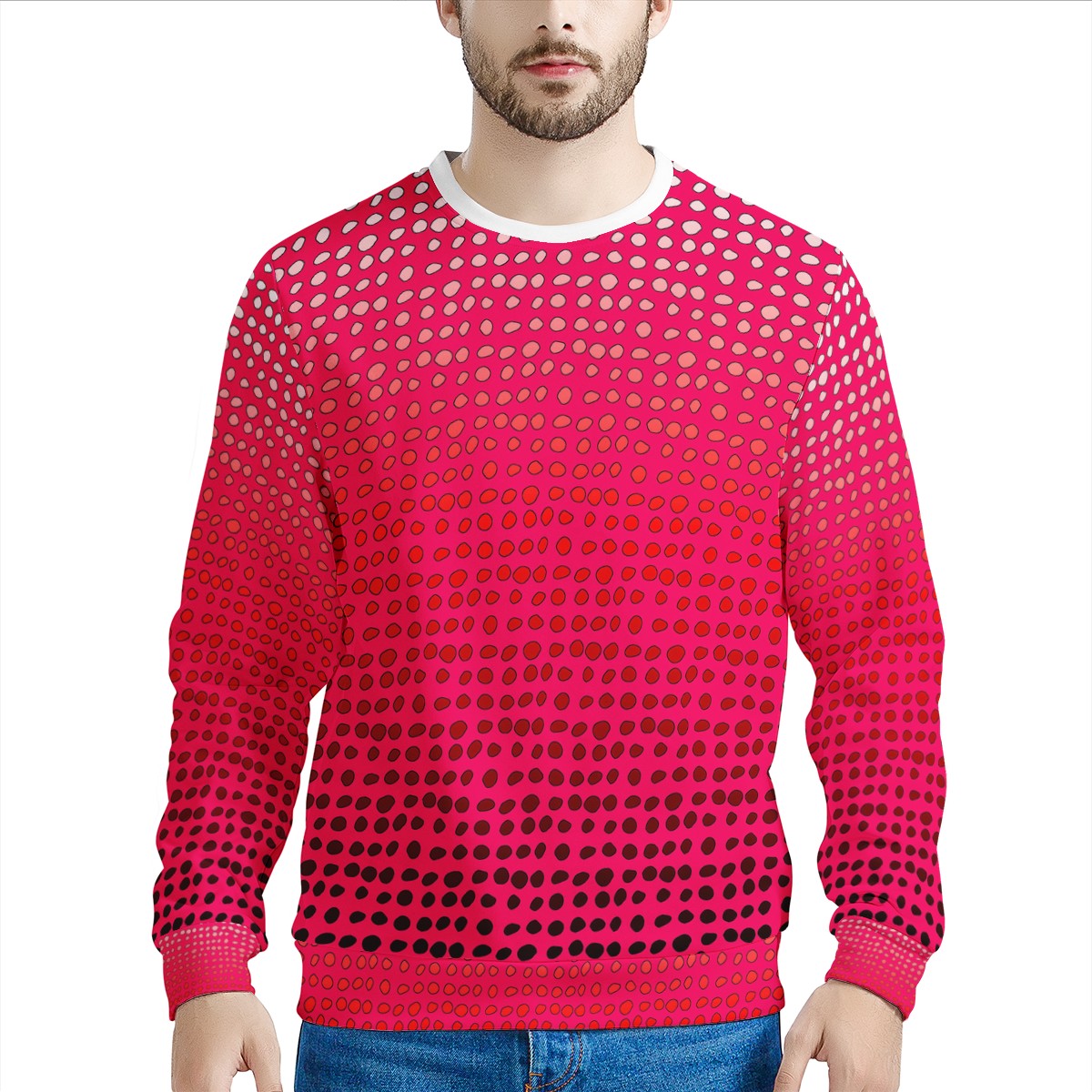 African | Ethnic | Mudcloth | #7 Red Gradient Men's Sweatshirt