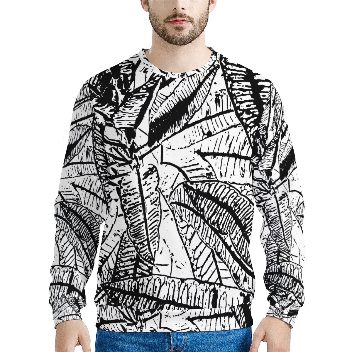 Black and White Croton Men's Sweatshirt