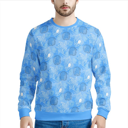 Blue Seashell Ocean Men's Sweatshirt