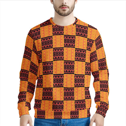 Black and Orange Tribal Design Men's Sweatshirt