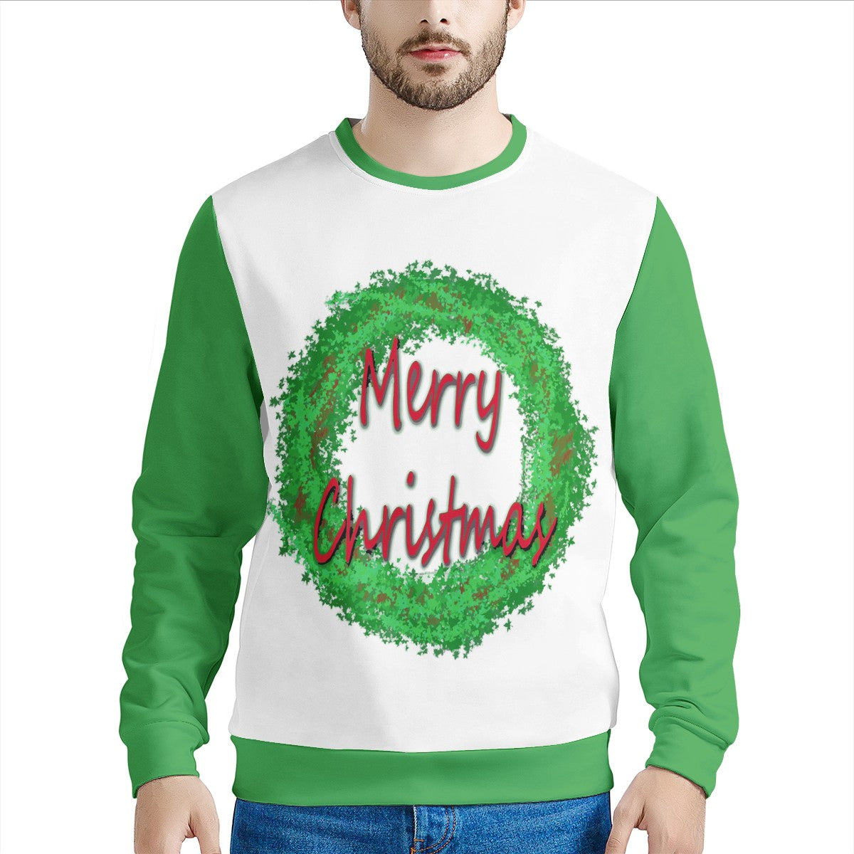 Men's All Over Print Sweater - Merry Christmas - Luxtrini, LLC