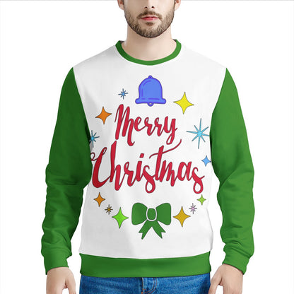 Men's All Over Print Sweater - Merry Christmas - Luxtrini, LLC