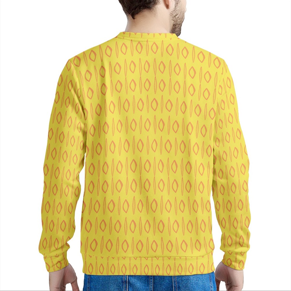 African | Ethnic | Mudcloth | #14 Yellow Men's Sweatshirt