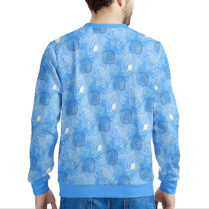 Blue Seashell Ocean Men's Sweatshirt