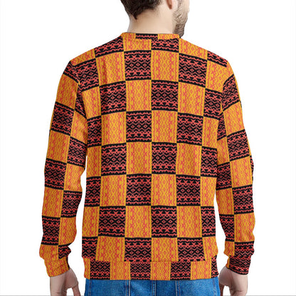 Black and Orange Tribal Design Men's Sweatshirt