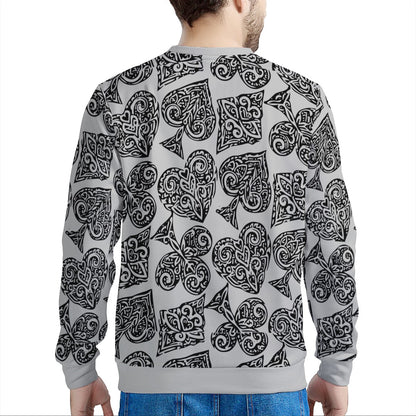 Poker Men's All Over Print Sweater - Luxtrini, LLC