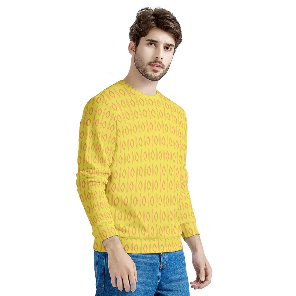 African | Ethnic | Mudcloth | #14 Yellow Men's Sweatshirt