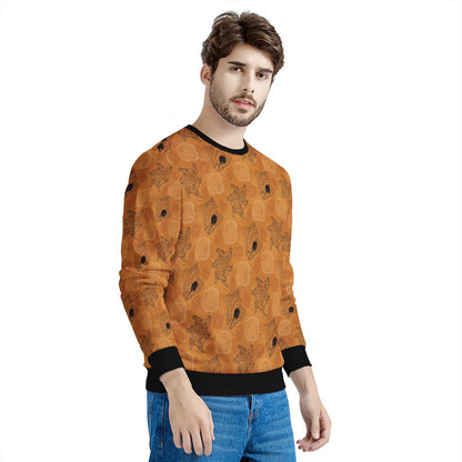 Seashell Ocean in Orange Men's Sweatshirt