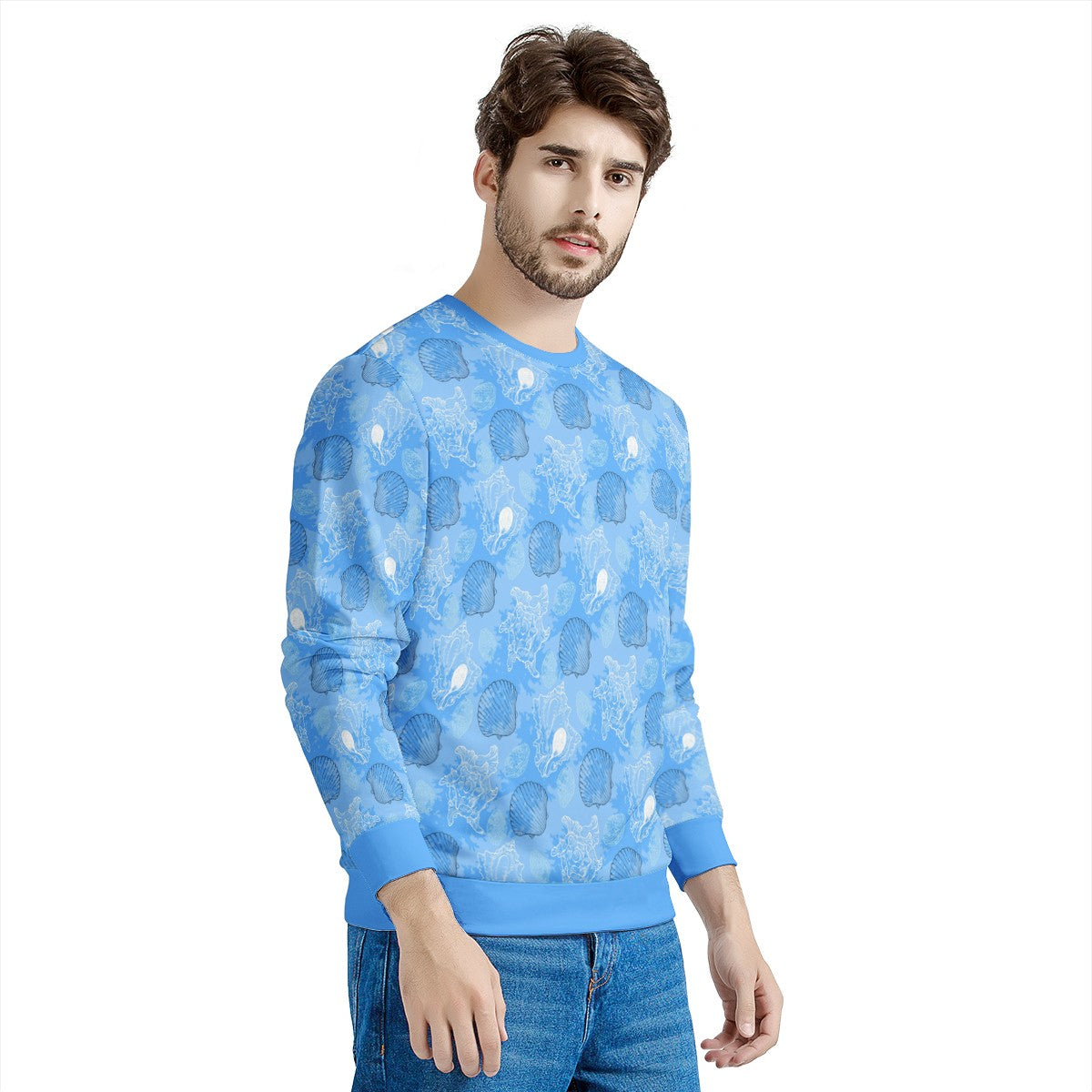 Blue Seashell Ocean Men's Sweatshirt