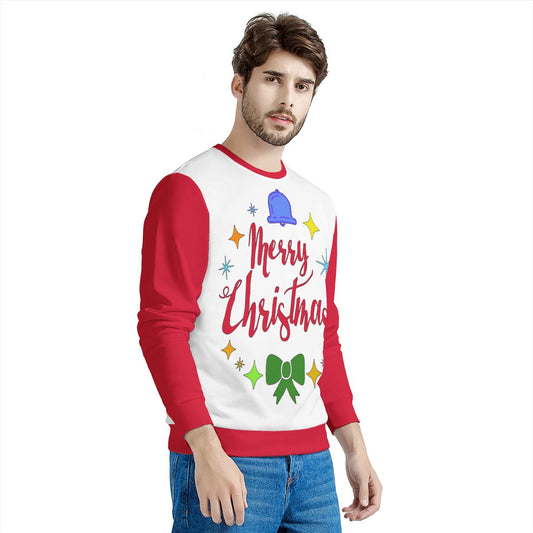 Men's All Over Print Sweater - Merry Christmas - Luxtrini, LLC