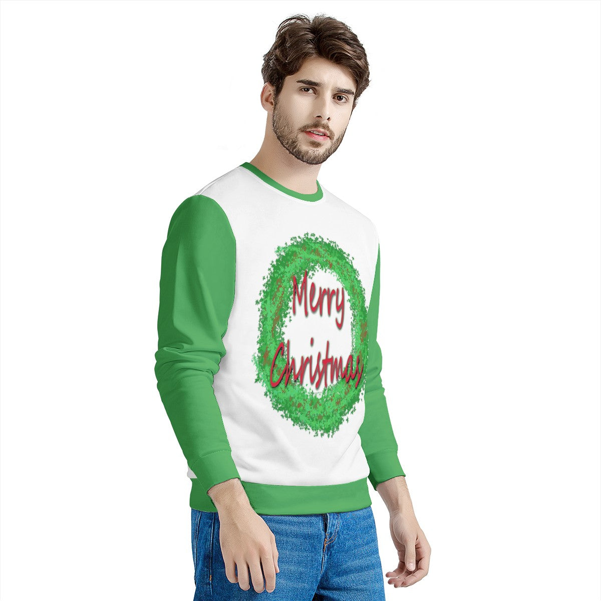 Men's All Over Print Sweater - Merry Christmas - Luxtrini, LLC