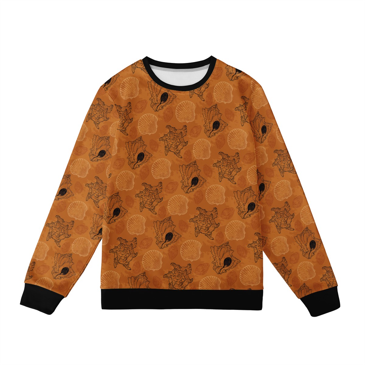 Seashell Ocean in Orange Men's Sweatshirt