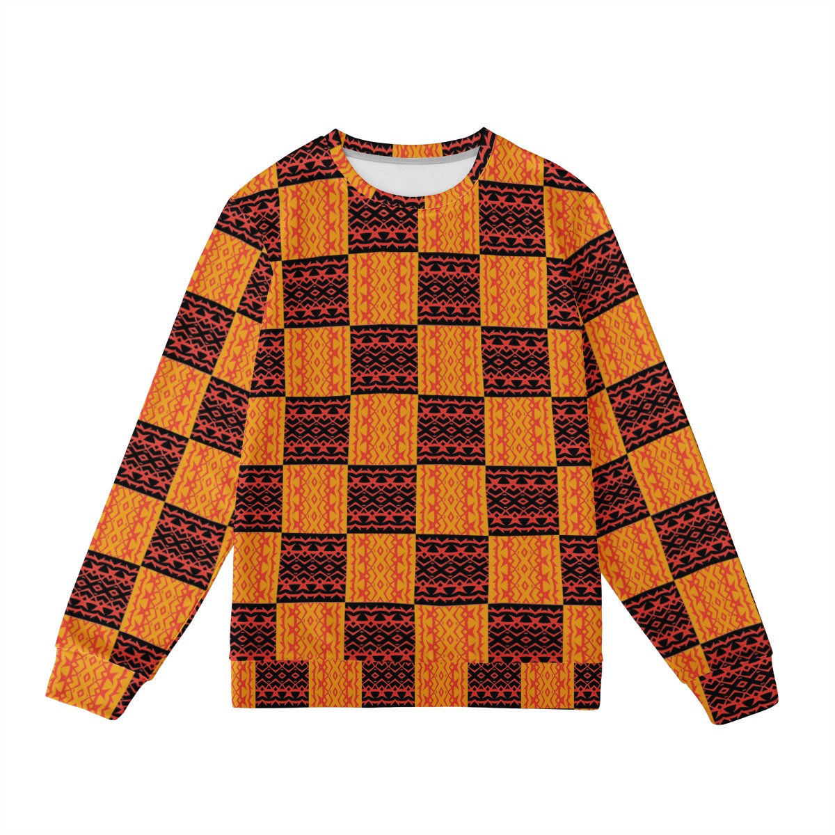 Black and Orange Tribal Design Men's Sweatshirt