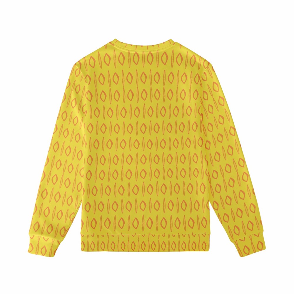 African | Ethnic | Mudcloth | #14 Yellow Men's Sweatshirt