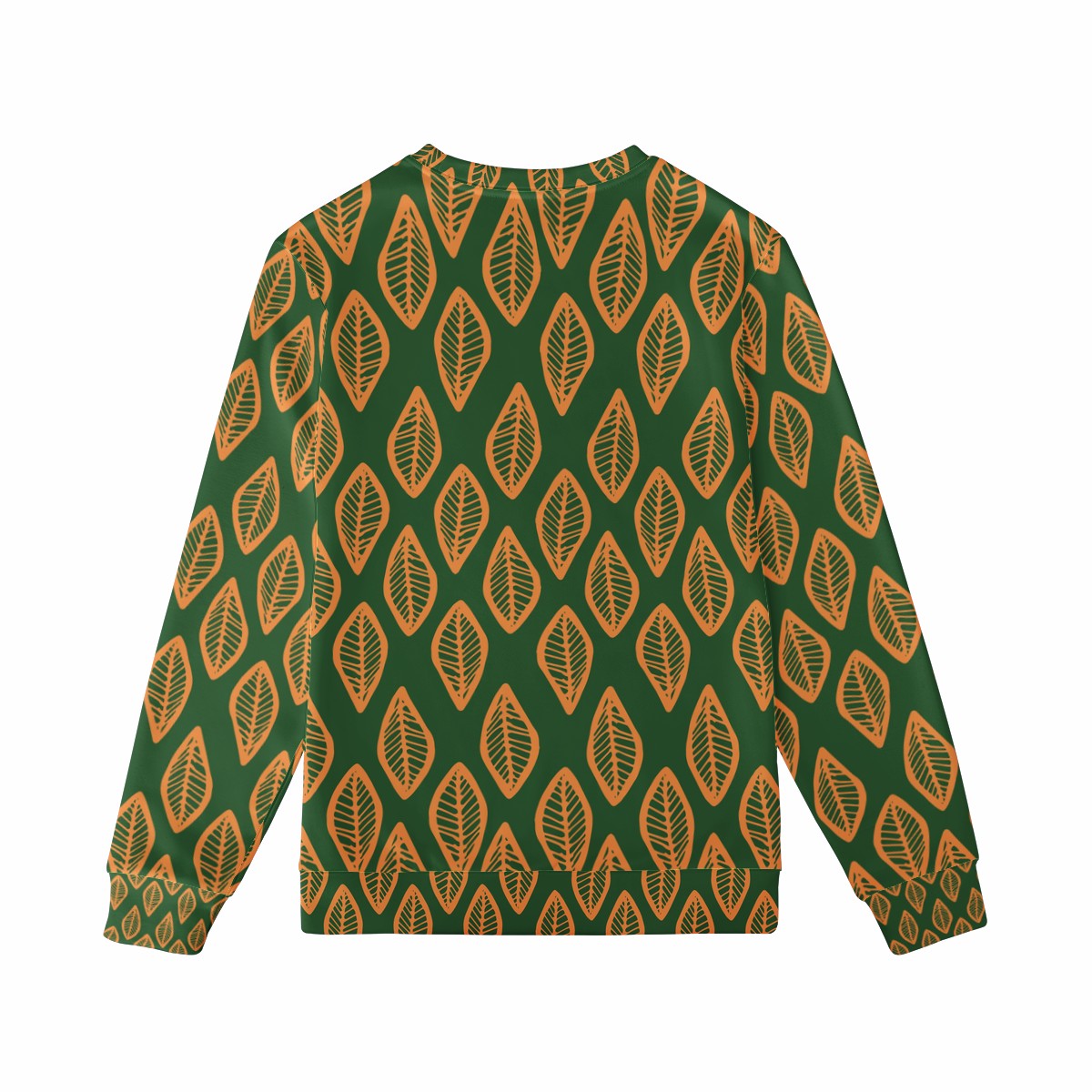 African | Ethnic | Mudcloth | #16 Green and Orange Men's Sweatshirt