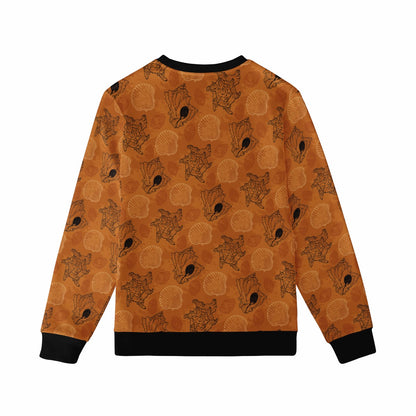 Seashell Ocean in Orange Men's Sweatshirt