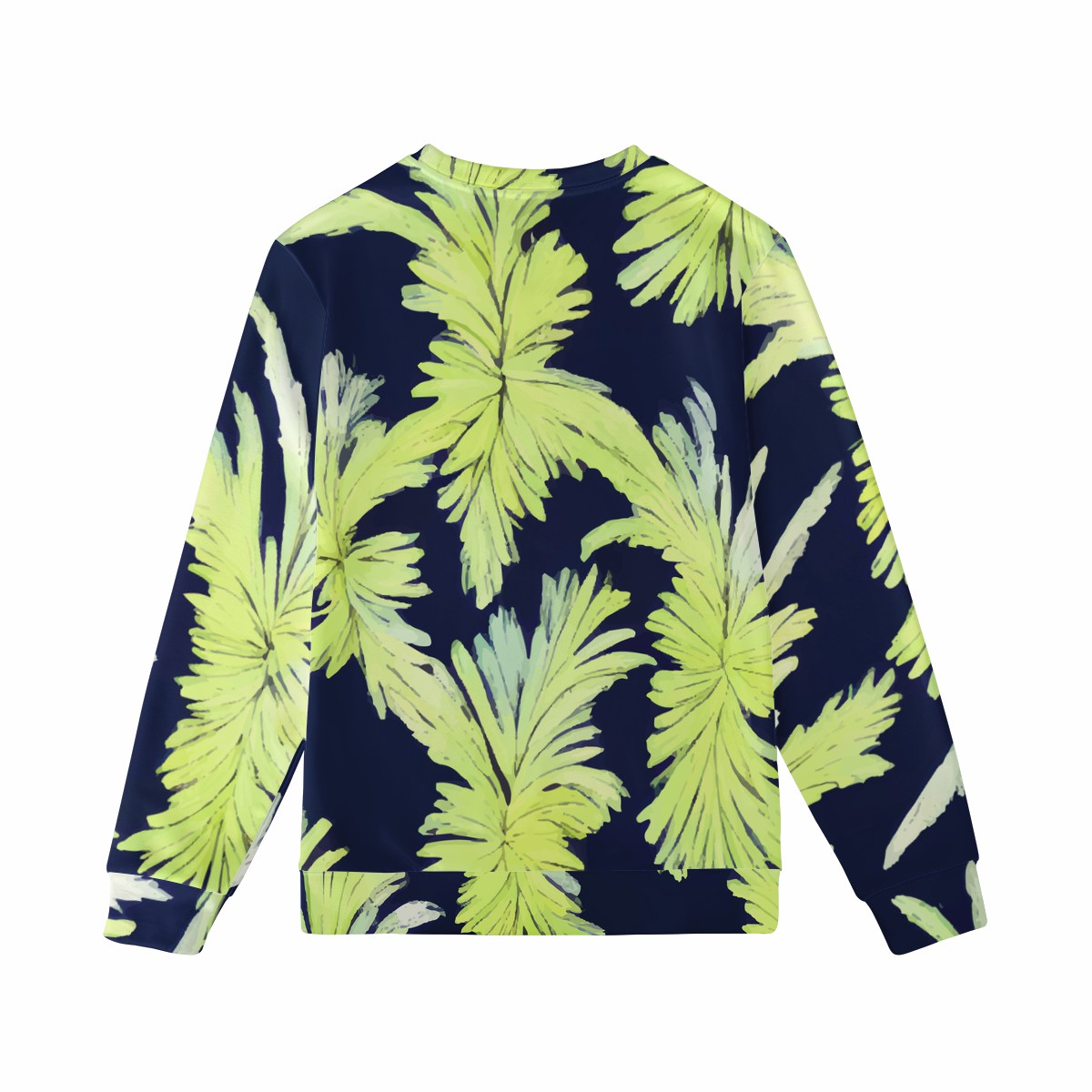 Puakenikeni - Lime Green and Black Men's All Over Print Sweater - Luxtrini, LLC