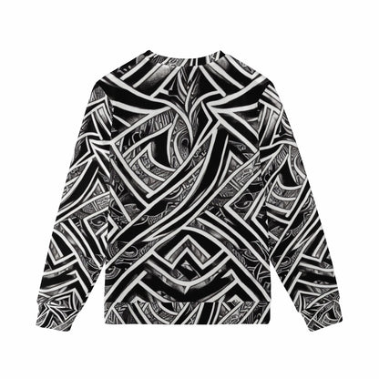 Black and White Polynesian Men's All Over Print Sweater