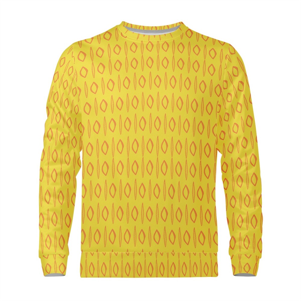 African | Ethnic | Mudcloth | #14 Yellow Men's Sweatshirt