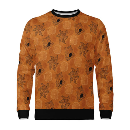 Seashell Ocean in Orange Men's Sweatshirt