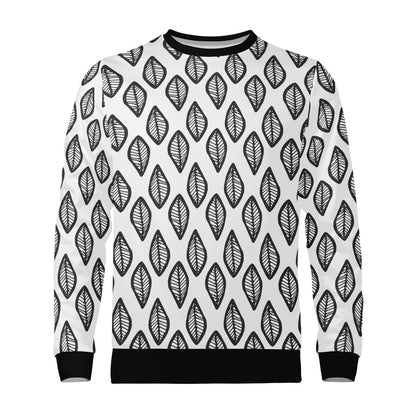 African | Ethnic | Mudcloth | #16 Black and White Men's Sweatshirt