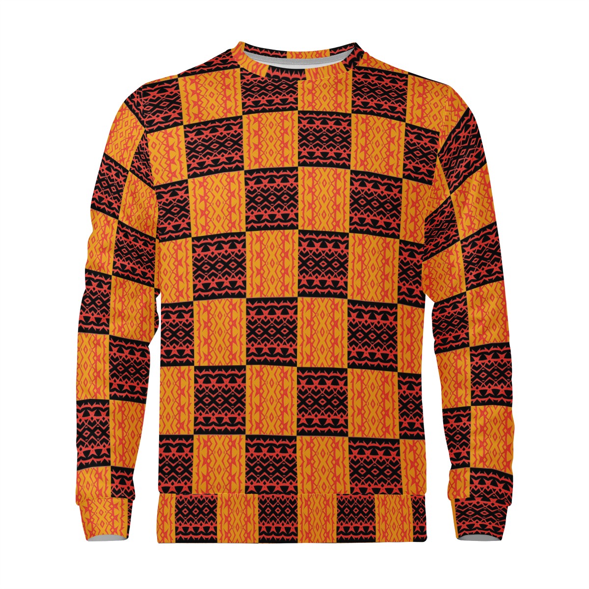 Black and Orange Tribal Design Men's Sweatshirt