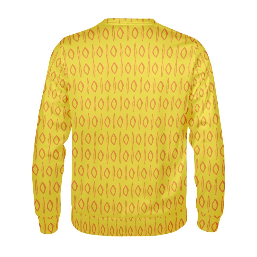 African | Ethnic | Mudcloth | #14 Yellow Men's Sweatshirt