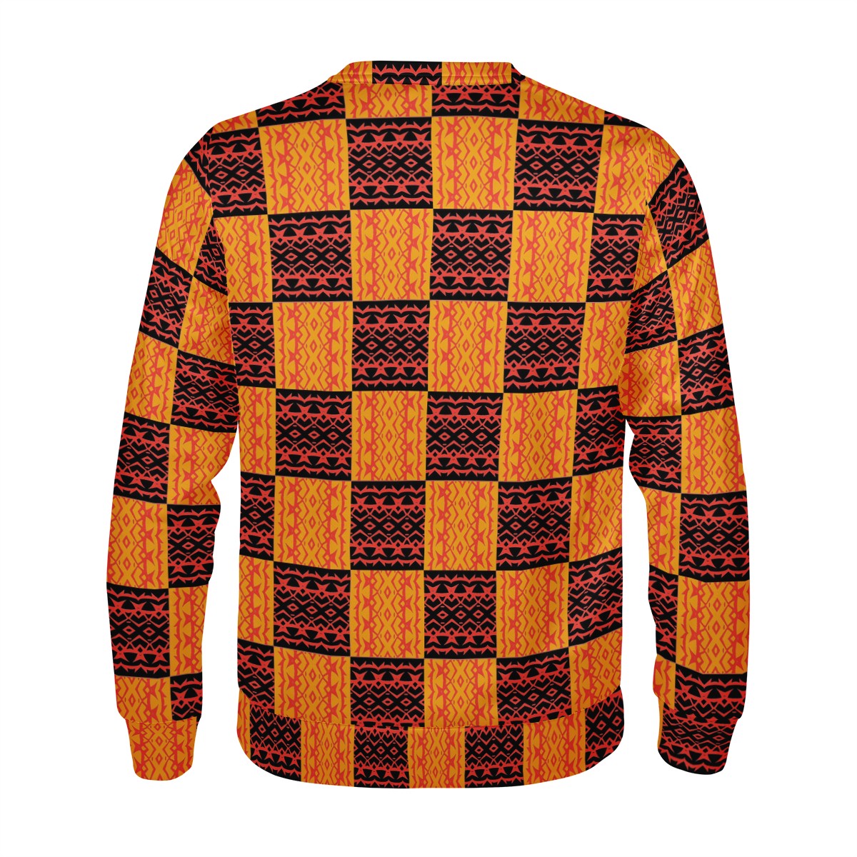 Black and Orange Tribal Design Men's Sweatshirt