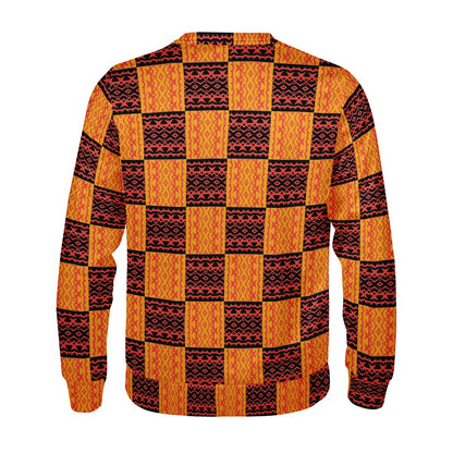 Black and Orange Tribal Design Men's Sweatshirt