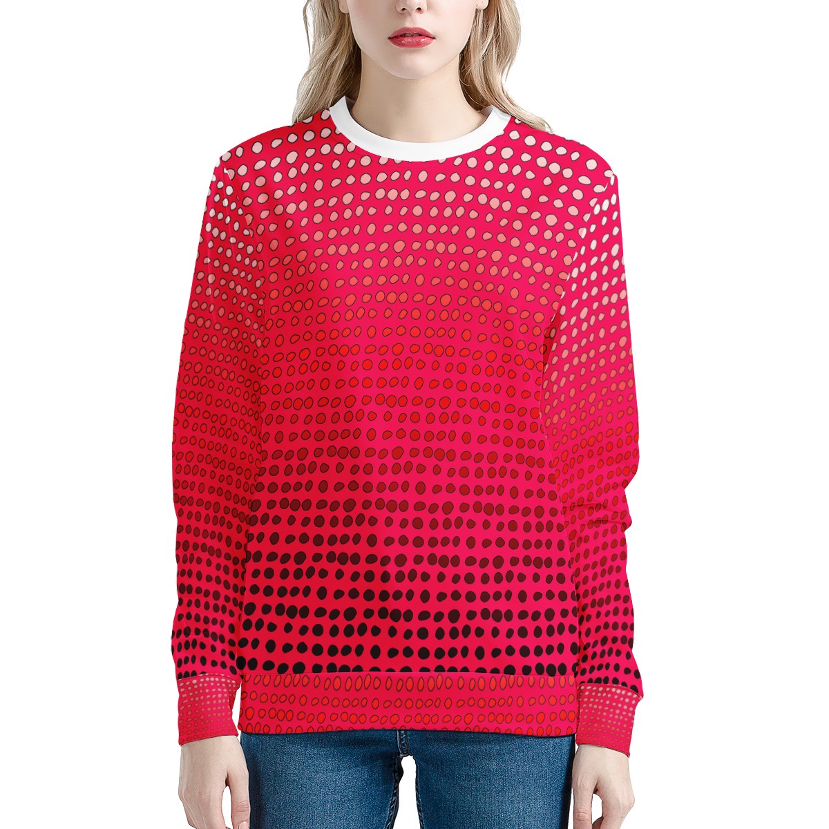 African | Ethnic | Mudcloth | #7 Red Gradient Women's Sweatshirt