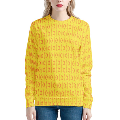 African | Ethnic | Mudcloth | #14 Yellow Women's Sweatshirt