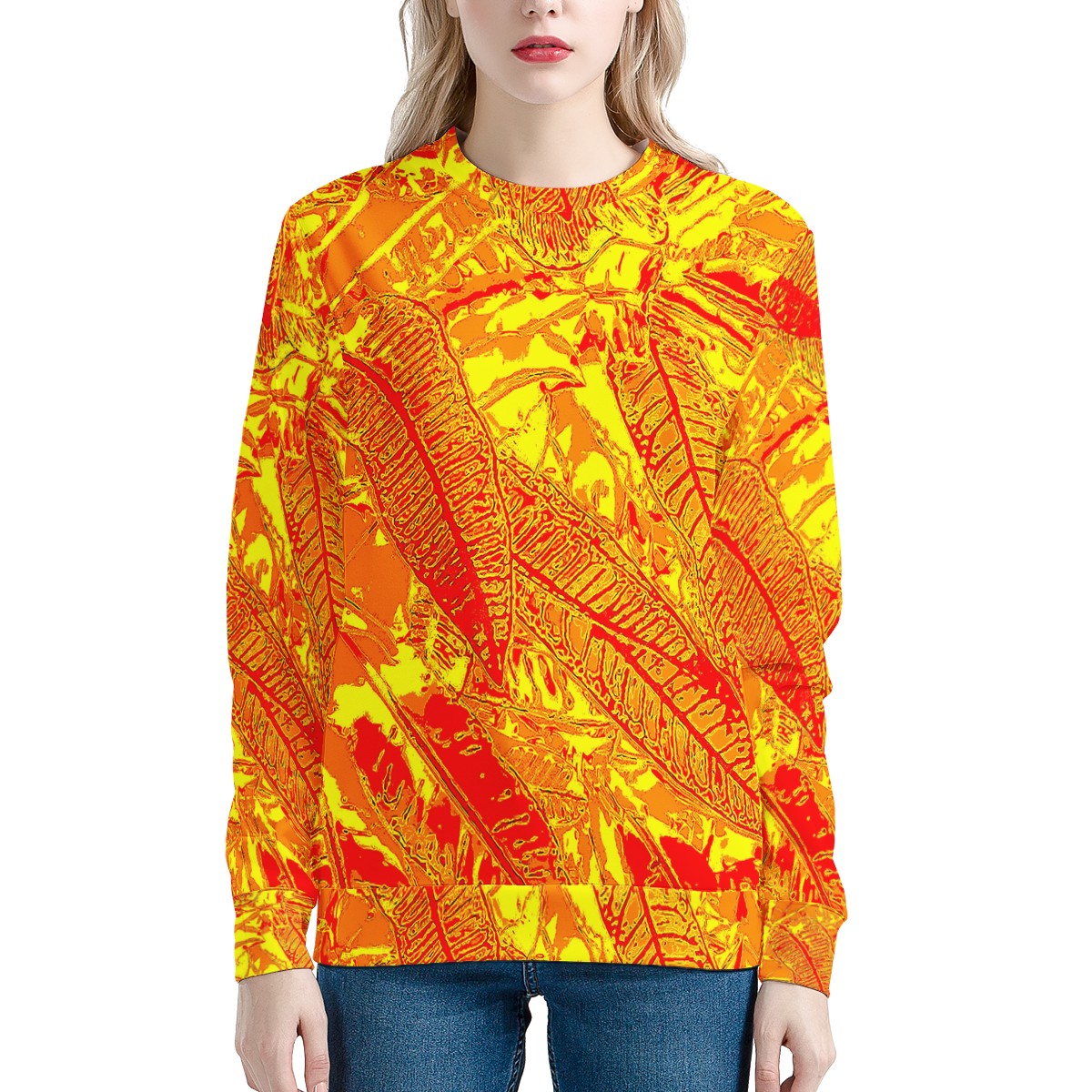 Vibrant Orange Croton Women's Sweatshirt