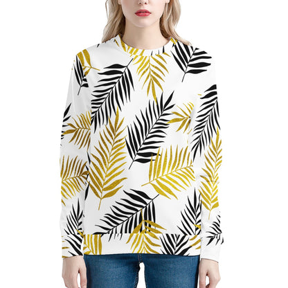 Black and Gold Palm Branches Women's Sweatshirt