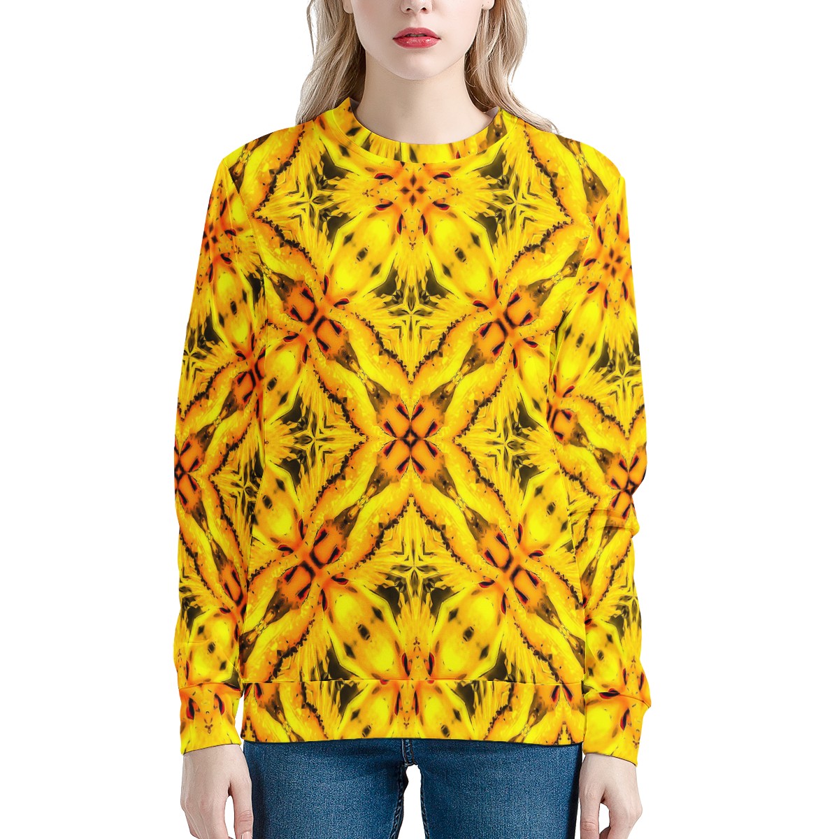 African Ethnic Yellow Toghu: Cameroon Women's Sweatshirt