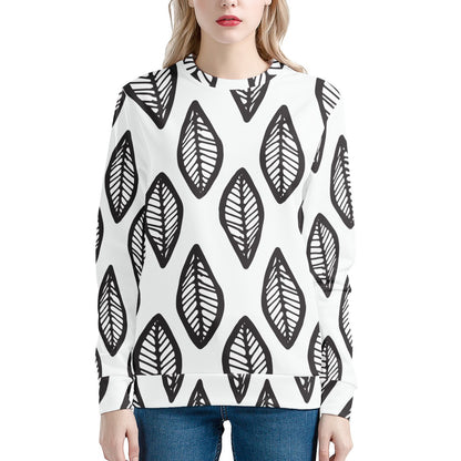 African | Ethnic | Mudcloth | #16 Black and White Women's Sweatshirt